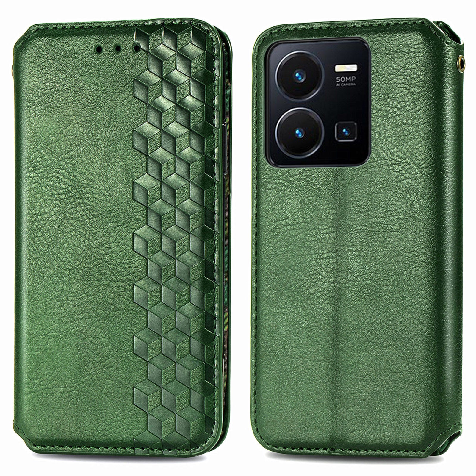 Cell Phone Cover For vivo Y35 4G (2022) Magnetic Imprinted Rhombus PU Leather Phone Case with Stand Wallet Cell Phone Cover For vivo Y35 4G (2022) Magnetic Imprinted Rhombus PU Leather Phone Case with Stand Wallet